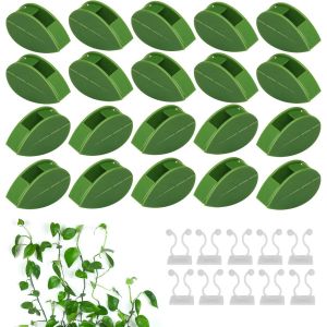 ASFASFq-60 Pièces Clips Plantes Fixation de Plantes, 50 Clips Plantes Auto-adhésifs en Forme de Feuille en 10 Clips Muraux Invisibles Blancs Clip Plante Grimpante pour Jardinage Vignes Légumes - Neuf