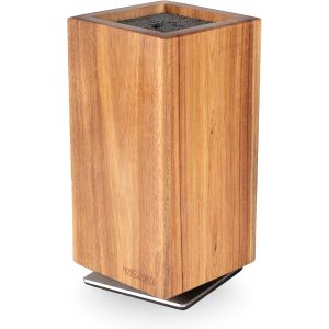 Mevronisshop-Bloc &Agrave; Couteaux En Acacia Rotatif &Agrave; 360&deg; - Porte-Couteaux Magn&eacute;tique Avec Pied Rotatif Et Insert De Poils Amovible - Support Flexible Pour Couteaux De Cuisine - Bloc &Agrave; Couteaux Sans - Neuf