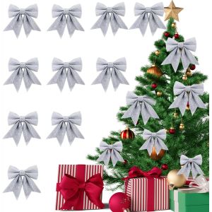 No&euml;l Blanc Arc, 10 Pi&egrave;ces De D&eacute;coration D'arbre De No&euml;l Arc, Mini-Arbre De No&euml;l Des Arcs De D&eacute;coration D'int&eacute;rieur Pour Les Arbres De No&euml;l Des Tentures, Des Party Favor De La Bo&icirc;te De D&eacute;corations - Neuf
