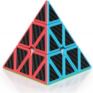 Cube Pyramide,Cube Magique de Triangle 3x3x3; Couleurs Vives Super-durables-Facile &agrave; Tourner (Fibre de Carbone) - Neuf