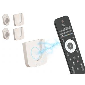 Lot de 2 supports muraux magn&eacute;tiques pour t&eacute;l&eacute;commande, blancs - Neuf