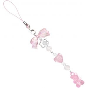 1 Pcs Adorable Pendentif Ours Pour T&eacute;l&eacute;phone Portable En Perles Rose, Cha&icirc;ne Anti-Perte, Lani&egrave;re Et Bijou De T&eacute;l&eacute;phone De Longueur Parfaite, Sangle De T&eacute;l&eacute;phone Portable Rose Anti-[POP943614] - Neuf