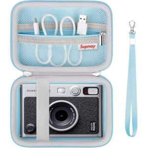 Hard Carrying Case for Fujifilm Instax Mini Evo Instant Camera,Instax Mini Printer Travel Storage Case with Mesh Pocket Can Store USB Cables,Film,Blue - Neuf