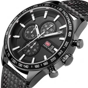 Mini Focus Hommes Chronographe Sports &Eacute;tanche Analogique Quartz Multifonction Montre-Bracelet (Gris + Noir) - Neuf