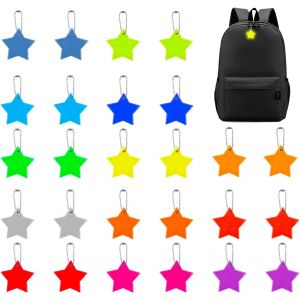 Acdsgd-Lot De 26 Pendentifs R&eacute;flecteurs, 13 Couleurs, R&eacute;flecteurs En Forme D'&eacute;toile, Pour Enfants, Cartable, Sac &Agrave; Dos, Course &Agrave; Pied, V&eacute;lo - Neuf