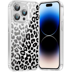 Kal-Coque Magnétique Pour Iphone 14 Pro 6,1"", Compatible Avec Magsafe, Transparente Fille Etui Avec Aesthetic Motif Léopard Dessin, Souple Silicone Mince Tpu Bumper Case Antichoc Housse Cover, 03 - Neuf