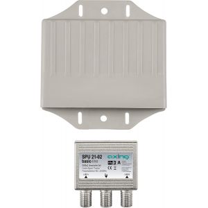 SPU 21-02 commutateur pour 2 satellites position / LNB switch 2 en 1 DiSEqC avec boîtier de protection - Neuf