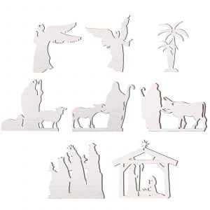 24pcs ornement suspendu en bois,la naissance de Jésus décor arbre de Noël cadeaux pour les amis de la famille - Neuf
