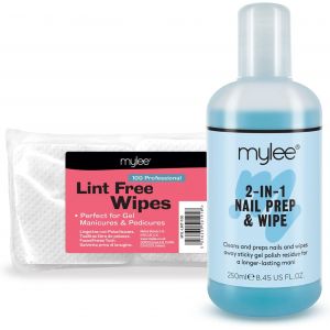 Kit De Pr&eacute;paration & Nettoyage Ongles Gel, Nail Prep & Wipe 250 Ml + 100 Lingettes Non Pelucheuses Pour Vernis Gel Uv & Led, Pr&eacute;paration & Apr&egrave;s-Soin, Assainit & &Eacute;limine La Couche Collante - Neuf