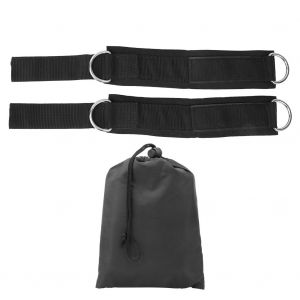 1 Paire De Bandes De Resistance Pour Exercices Sportifs En Forme De D, Boucle, Bande De Cheville, Equipement De Protection (Sac De Rangement, Emballage Noir, Argent Et Blanc) - Neuf