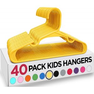 LETNERNY-40 Paquets, Jaune) Cintres En Plastique Pour V&ecirc;tements D'Enfants - Cintres Durables Et Minces Pour La Chambre D'Enfant Et Le Placard - Neuf