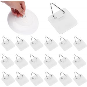 Lot de 30 cintres muraux invisibles en plastique auto-adhésifs pour plaque de salle de bain,cuisine,bureau,salle de bain - Neuf