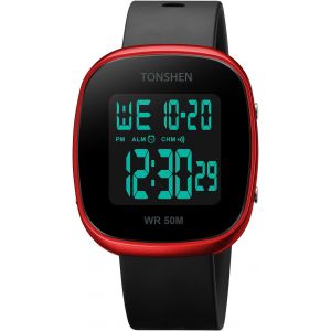 Unisex Montre Homme Femme Digitale 50m Etanche Outdoor Militaires &Eacute;lectronique Chronom&egrave;tre Date Plastique Caisse Et Caoutchouc Ruban Sport Montres Bracelet.[J704] - Neuf