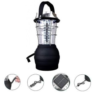 Lanternes De Camping Led Lampe Solaire Manivelle À Main Dynamo Imperméable Portable Lumière D'urgence Noir - Neuf