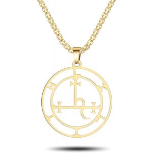 Kal-Collier Avec Pendentif Représentant Le Sceau De L'archange Michael Saday Athanatos Sabaoth Ancien Roi De Salomon Saint 7e Archange Michael Médaillon Talisman Bijoux Pour Homme Et Femme - Neuf