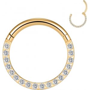Nbgcm-Piercing Nez Piercing Tragus Cube Zircon Piercing Anneaux Septum Piercing Ring Helix Conch Piercing Acier Chirurgical Or Argent Rosegold 16g - Neuf