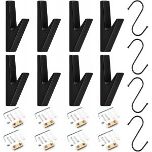 8 Pi&egrave;ces Noir Crochets Muraux Pat&egrave;re &Eacute;quip&eacute; De Vis, Pat&egrave;re Murale Noire, R&eacute;tro Crochet Porte Manteau M&eacute;tal, Pat&egrave;res Portemanteaux, Crochet Mural Pour Cuisines, Salles De Bains, Foyers Et Couloirs - Neuf