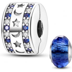 Eryi-925 En Argent Sterling Stopper Spacer Bead Charme Pour Femme Clip Charms Perles Compatible Avec Le Bracelet Pandora (With One Space Bead) - Neuf