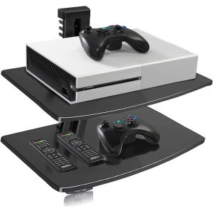 TRAHOO-2 Flottantes étagères pour Lecteurs DVD/Boîtes De Câble/Consoles De Jeux/Accessoires De Télévision CS202, Noir - Neuf