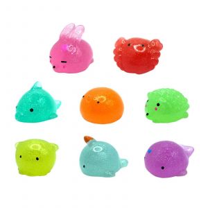 Lot de 8 jouets anti-stress à presser à la main, boule à presser, figurine d'animal, jouet à pincer, cadeau de vacances - Neuf