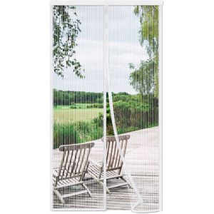 SEPT-Moustiquaire Porte Fenetre 80x240cm, Blanc Rideau Moustiquaire Porte Aimantée, Respirantes, Maille Ultra Fine, Anti-moustiques pour Salon, Fermeture Automatique, avec Bande Adhésive - Neuf