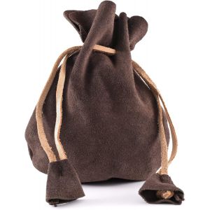 CAUC-Porte-monnaie en daim - Motif chat - Viking - Moyen-&Acirc;ge - LARP, marron fonc&eacute;, s, - Neuf