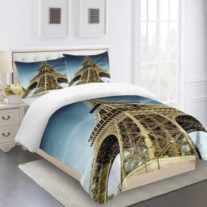 Housse De Couette X Enfant D Paysage De La Tour Eiffel - Parure De Lit Personne En Microfibre Pi&iquest;&iquest;Ces Avec Fermeture &iquest;&iquest;Clair, Housse Couette Imprim&iquest;&iquest; Avec Taies D'oreiller X Cm - Neuf