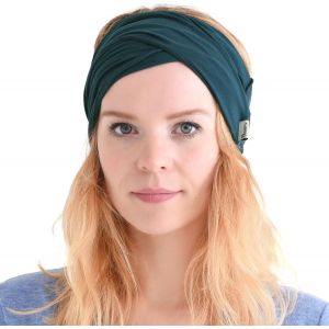 Kalvd-Homme Élastique Bandana Bandeau Japonais-Femme Cheveux Longs Tête Dreads Enrouler Bleu Vert - Neuf