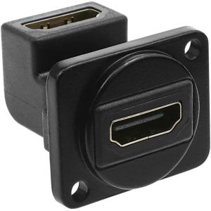 Adaptateur De Montage Sur Panneau Hdmi 2.0 À 90 Degrés Femelle À Femelle Connecteur À Angle Droit Coupleur Hdmi En Forme De D Pour Ordinateur Lecteur Blu-Ray Hd Tv Projecteur D'Interface Hdmi - Neuf