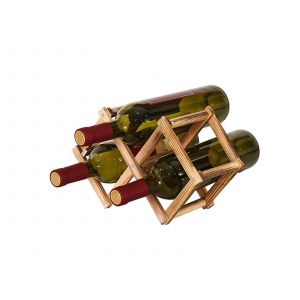 Casier &agrave; vin pliable en bois pour 3 bouteilles - Lot de 2 - Neuf