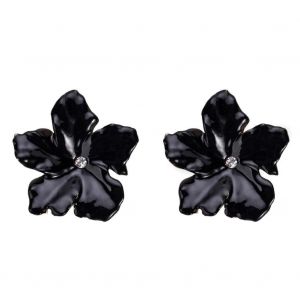 Femmes &Eacute;l&eacute;gantes Feuille Forme Alliage Boucle D'oreille Boucles D'oreilles V&ecirc;tements Accessoire (Noir) - Neuf