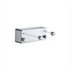 (Argent) Étendoir à linge télescopique invisible sans perforation, étendoir à linge pour balcon intérieur et extérieur, dispositif de séchage de vêtements - Neuf