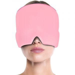 Casquette Rose Anti-Migraine - Masque Réutilisable Pour Migraines Et Maux De Tête, Pack De Glace En Gel, Masque Anti-Migraine Pour Les Sinus Et La Pression, Sac De Compresse De Gel Anti-Migraine - Neuf