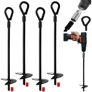 15"" Ancrage Au Sol, Lourds, Terrier, La Protection, Des Tentes, Des Balançoires, Trampoline, 4 Pièces - Neuf