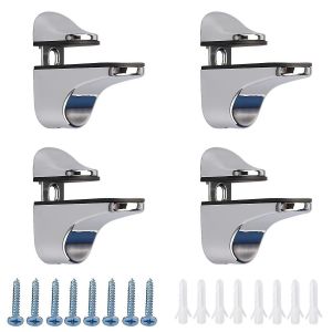 Support D'étagère En Verre 4pcs,Support D'étagère À Clip En Bec De Canard,Support D'étagère Réglable En Bois / Verre Compatible - Neuf