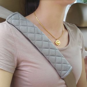 Lot de 2 coussins de protection pour ceinture de s&eacute;curit&eacute; de voiture, gris, pour voyage - Neuf