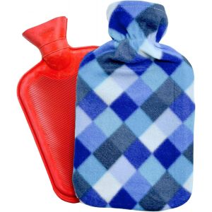 Bouillotte avec Housse. Bouillotte pour le dos, les lombaires, le ventre et les mains. Bouillotte de 1,25 L. Housse Douce, Lavable et Amovible. - Neuf