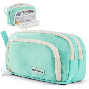ERYI-Trousse À Crayons, Trousse Scolaire De Grande Capacité Avec 3 Compartiments, Trousse À Maquillage, Scolaires Papeterie Sac À Crayons Pour Étudiants Garçon Fille - Neuf