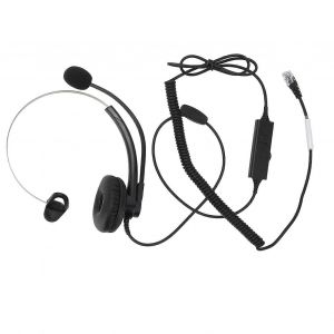 Casque filaire à oreille unique Casque d'appel HD antibruit pour centre d'appels Bureau d'affaires en ligne Connecteur de cristal de cours - Neuf