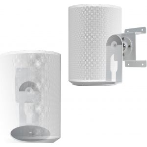 Lot De 2 Supports Muraux En Métal Compatibles Avec Sonos Era 100, Pivotant Jusqu'À 360°, Inclinable -70°/+70°, Pivotant À 70° (Gauche/Droite) Avec Gestion Des Câbles Blanc - Neuf