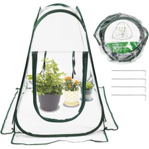 ASFASFq-1 Pièces Petit Serre de Jardin Mini Pop up Serre Protection Plantes Tente Fleur Abri Backyard Balcon Terrasse Serres de Culture en PVC pour Intérieur ou Extérieur 70x70x80 cm - Neuf