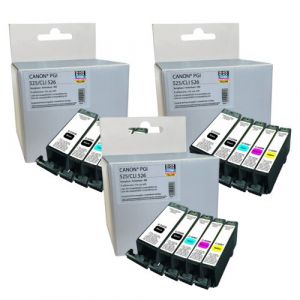 PGI525 / CLI526 - PGI-525 / CLI-526 Pack de 15 cartouches d'encre compatible Canon PGI525 / CLI526 - Canon PGI-525 / CLI-526 - 4529B001 / 4540B017 - Neuf