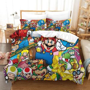 Super Mario Ensemble De Housse De Couette Game Roleimprim&iquest;&iquest; Literie Housse De Couette Pour Literie Decro, Housse De Couette En Microfibre Ultra Douce D - Neuf