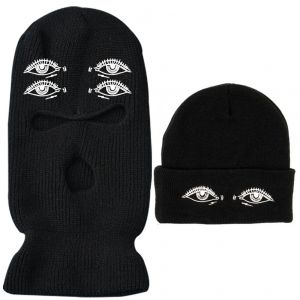 Ensemble De 2 Cagoules Tricotees A 3 Trous Pour Le Visage, Bonnet Coupe-Vent Pour L'hiver, Pour Le Ski, Le Cyclisme Et Le Ski En Plein Air - Neuf