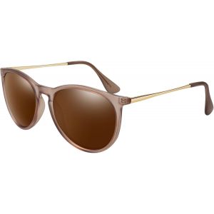 Lunettes De Soleil Femme Homme Polarisées Protection Uv400 Rétro Style Lunettes De Soleil Ronde - Neuf