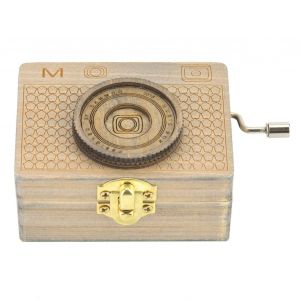 Boite a musique en bois a manivelle, jolie boite a musique populaire, decoration d'interieur, cadeau (#C) - Neuf
