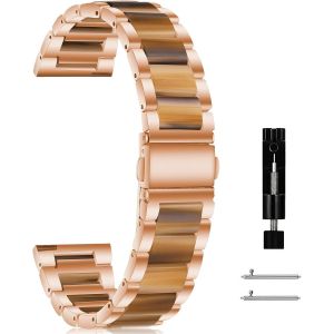 Bnhgo-Dame Métal Bracelet Pour 20mm 22mm, Bracelets De Montre De Remplacement Métallique, Fermeture Rapide Banda De Métal Résine Pour Femme Homme - Neuf
