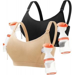 Soutien-Gorge De Maternit&eacute; Et D'allaitement Sans Couture Pour L'allaitement Et Le Sommeil Pendant La Grossesse, Avec Rallonges De Soutien-Gorge Et Clips Suppl&eacute;mentaires - Neuf