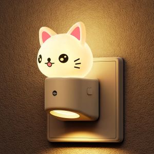 Veilleuse &Agrave; Prise, Adorable Chaton 3d Avec Capteur Cr&eacute;pusculaire, Rgb + Blanc Chaud 3000k, Changement De Couleur, Veilleuses Pour B&eacute;b&eacute; Pour Chambre D'enfants, Tout-Petits, Couloir - Neuf