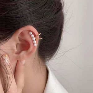 Kal-Boucle D'oreille Minimaliste Perle Boucle D'oreille Manchette Perle Non Perc&eacute;e Boucle D'oreille Manchette Petite Perle Cartilage Boucle D'oreille Or Perle Grimpante Bijoux Pour Femmes - Neuf